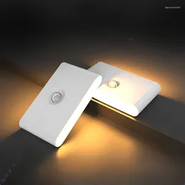 Luci notturne Luce a induzione LED Ricarica USB Corpo umano Parete Camera da letto Corridoio Armadietto Bagno Decorazioni per la casa