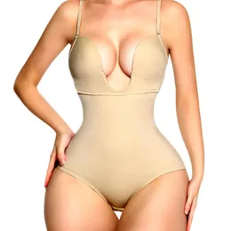 Cintura barriga shaper bodysuits sexy profundo v roupa interior xs mulheres vestido festa sem fio copo completo deslizamento emagrecimento cintura trainer bodysuit corpo shaper shapewear 231101