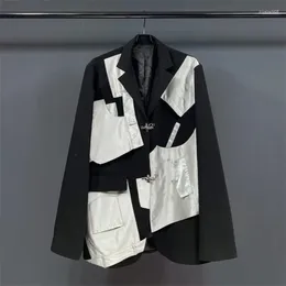 Women's Suits Customized Original Design Metal Buckle Patchwork Suit Jacket Loose Oversized Coat Fashion Blazer For Men Women Y4152