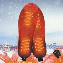 Shoe Parts Accessories USB Heated Shoe Insoles Rechargeable Electric Feet Warmer Winter 6-10 Hours 3-speed Heating Shoes Pads W/Remote Control 3300mAh 231031