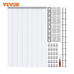 Vorhang VEVOR Clear Vision PVC-Streifentür, winddichtes Schiebefenster, Installationsbildschirme für begehbare Gefrierschränke, Kühlschränke, Lager, 231101