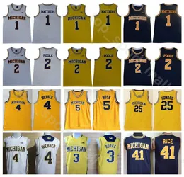 Michigan Wolverines College Basketball Trikot für Männer - Blau/Weiß