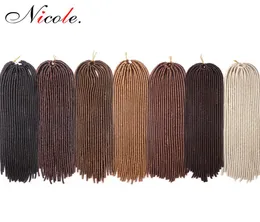 Nicole da 20 pollici in finto Locs Crochet Capelli Kanekalon ESTENZIONI PENA PRENATI DELLA TENA 20 FARDS SINTETICI WEAVE5749909