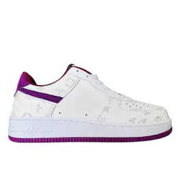 Nya klassiska män Air Running Shoes Forces 1 Low LvJointy White Purple Printing Style Sneakers Mens Womens Sports Size36-44 AF1-01