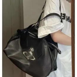 24SS Designer Viviene Westwoods Black Silver Minority Vivienne West Empress Dowager Medieval Large Saturn Tot Wandering Bag stor kapacitet en axelhandväska