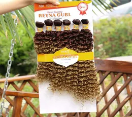 6st Crochet Box flätor afro hår kinky lockiga syntetiska flätor jerry lockiga hårförlängningar ombre xpression flätning virkning hår e3137949