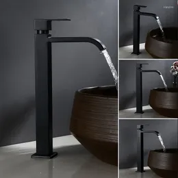 Bathroom Sink Faucets Basin Faucet Stainless Steel Waterfall Tall Vessel Tap MaBlack Single Cold Water Deck Mount Lavotory
