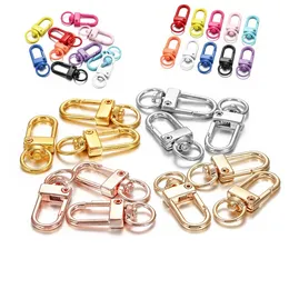 5/10pcs 12x33mm Rotating Dog Buckle Gold Rhodium Metal Lobster Clasps Hooks For DIY Jewelry Making Key Ring Chain Accessories Jewelry MakingJewelry Findings