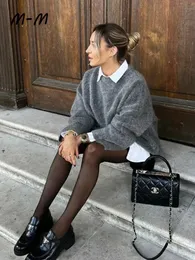 Suéteres femininos sólido oneck malha mohair suéter para mulheres quente manga comprida elegante senhora malhas 2023 solto grosso casual rua jumper tops 231031