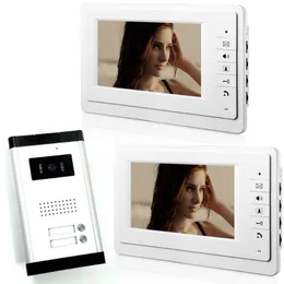 Video Door Phones SmartYIBA 7" 2 Units Intercom IR Vision Wired Phone Hands-free Visual Entry Security System KitVideo