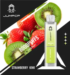 Original Jumpcp Crystal 8000 Puff E Cigaretter engångsvapspenna 600mAh Uppladdningsbart batteri 12 smaker 2% 5% kapacitet 15 ml vs himmel