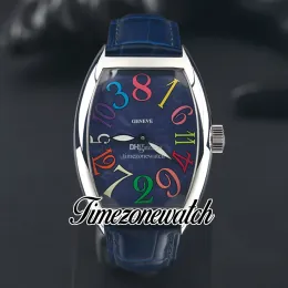 ساعات مجنونة جديدة للرجال ساعة أوتوماتيكية الساعة 8880 الفصل Codr ACBL Color Dream Blue Texture Dial Steel Case Blue Leather Strap 40mm Watches Twfm TimeZoneWatch Z02D