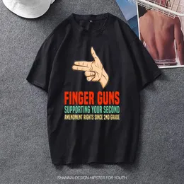 Erkekler Tişörtler Parmak Tabancası Tabanca Pew Hakları Hediye Fikri Unisex Tri Blend 2023 Moda Boyutu Gömlek Toplar Tees