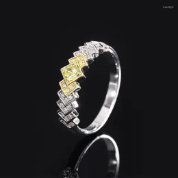 Rings Rings Live Broadcast S925 Full Body Silver Tiktok Simulation Yellow Diamond Set Row Ring Ring كل يوم