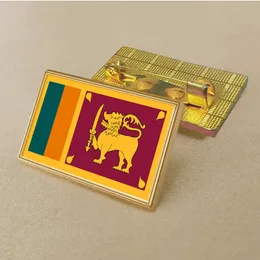 Party Sri Lanka Flag Pin 2.5*1,5 cm Zinklegering Die-Cast PVC Color Coated Gold Rectangular Medallion Badge utan tillsatt harts