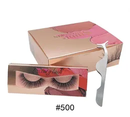 Hela Mink Lashes Set 10 par med pincett 3D Mink Hair False Eyelashes Natural Long Fake Eye Popular Fake Lashes Extension 4957195