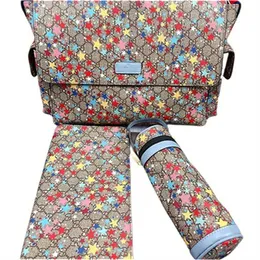 2023MOM BABY DIAPER Bag 3-Piece Set Paris Female Designer Print Multifunktionell Fashion Zipper Hasp One Shoulder Bag Mamma och Girl's Gift Creative A2