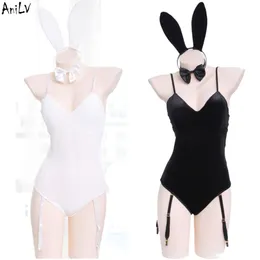 Ani Bar Nightclub Bunny Girl Bodysuit kostium kąpielowy kostium plażowy student Rabbit uszy Uszy jednoczęściowe mundury basenowe Cosplay Cosplay Cosplay