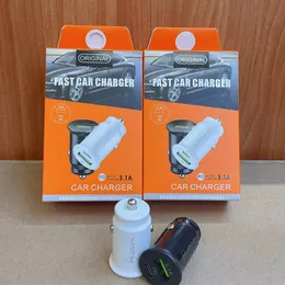 Caricabatteria per auto 3.1A Doppia porta ad alta velocità PD USB-C Tipo c Caricabatteria per auto Adattatori AutoPower Caricabatterie per Ipad Iphone 15 14 plus 13 Samsung htc telefono Android con scatola al dettaglio