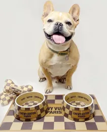 Tigelas de cães projetadas por designer e coloque conjunto de tapete alimentos não escorregamento sem chip