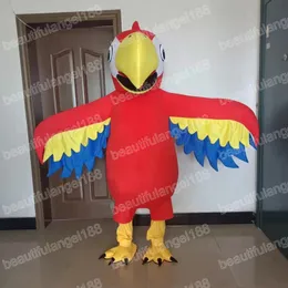 Costumi della mascotte del pappagallo di Halloween Personaggio a tema dei cartoni animati di alta qualità Carnevale Unisex Adulti Taglia Vestito Festa di Natale Vestito per uomo Donna