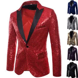 Mens Suits Blazers Moda Dans Partisi Sapan Takım Ceket Altın Gümüş Siyah Kırmızı Şarkıcı Ev Sahne Elbise Erkekler Lüks Giyim 231031