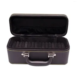 Uhrenboxen 15 Slots Armbandgehäuse mit Griffhalter Aufbewahrungsbox Armbänder Display Schwarz und Beige