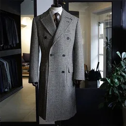 جاكيتات Men S Houndstooth فقط بدلات طويلة السترة وضعت ضئيلة FIT Groom Tuxedo لحضور حفل زفاف عشاء معطف رسمي 231101