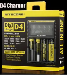 Orijinal Nitecore D4 Şarj Cihazı Digicharger LCD Ekran Pil Akıllı 4 Çift Slot IMR 16340 18650 14500 26650 18350 Evrensel Li-Ion Pil