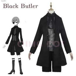 Anime Kostümleri Siyah Butler Ciel Phantomhive Cosplay Com Japon Anime Karnaval Partisi Şeytan Üniforml231101