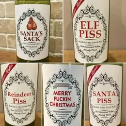 Diğer dekoratif çıkartmalar 5 sayfa paketi Noel komik yenilik şişe etiketleri şaka mutlu şarap etiketi kişiselleştirilmiş 231101