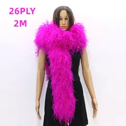 Other Event Party Supplies 2Meters Rose Fluffy Ostrich Feather Boa Trims Shawl Party Costume Ostrich Feathers For Crafts DIY Decoration Plumes 122026PLY 231031