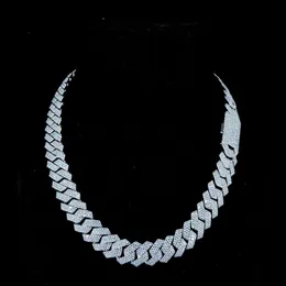 마이애미 쿠바 링크 체인 아이스 아웃 VVS Moissanite Diamond Sterling Sier Hip Hop Jewelry Baguette Lock Chaon Necklace