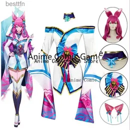 Anime Costumes Ahri LOL Cosplay Come Wig Ear Spirit Blossom of Legends Cosplay Outfits Anime Halloween Party Comes for Women GirlL231101