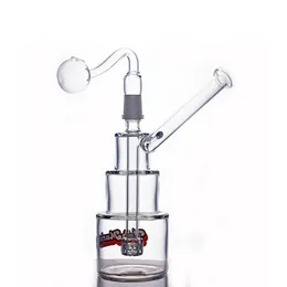 8 Inch Mini Smoking Water Pipe Dab Rig Bongs Hookahs Mobius Sidecar Beaker Bong Matrix Percolator Barrel Perc Recycler Ash Catcher Shisha with 30mm Oil Burner Pipe