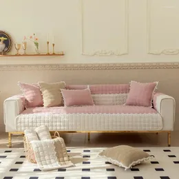 Stol täcker riktig vinter corduroy färg matchande soffa täcker modern plysch supermjuk soffa för soffor kuddar antislip spetsar med