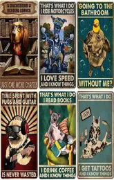 Funny Dog Vintage Tin Sign Pugs and Guitar Wall Decoration Sweet Cheek Metal Poster Plate Bathroom Decor for Bar Cafe Home8876579