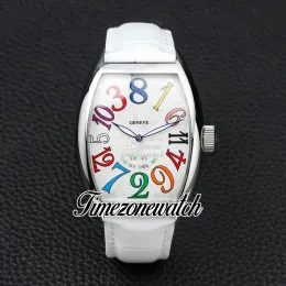 New Crazy Hours Mens Automatic Watch 8880 CH COL DRM White Texture Dial Steel Case White Leather Strap 40mm Gents Watches TWFM Timezonewatch Z02F