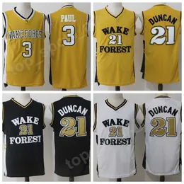 Wake Forest Demon Deacons College College Chris Paul 3 Tim Duncan 21 Basketball University Team Team Black Yellow White Quality