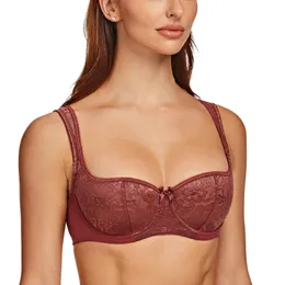 Bras MELENECA Women's Balconette Bra with Padded Strap Half Cup Underwire Sexy Lace 231031