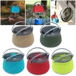 Bollitore pieghevole in silicone Teiera da campeggio Caffè portatile Fornello da tè Mini pentola pieghevole per acqua bollente con manico Forniture per escursioni Campo nbsp; Cucina