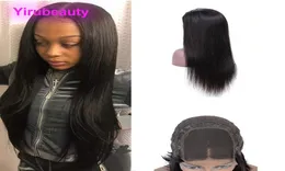 Peruanisches unverarbeitetes Menschenhaar 1032 Zoll gerade 4X4 Lace Closure Wig Virgin Hair Closure Perücken mit Babyhaaren4195795