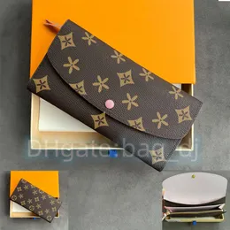 2023 M60697 Emilie Long Cardholder Wallet Bag 4 신용 슬롯 명품 디자이너 지갑 클래식 지갑 카드 홀더 패션 키 파우치 여성 키 체인 코인 지갑 가방