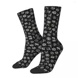 Men's Socks D20 Dice Set Unisex Bonnet Winter Outdoor Happy Street Style Crazy