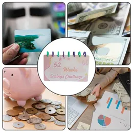 Party Supplies 1PCS Budget Book Saving Challenge of Money Organizer 52 Wochen Füllung und PVC