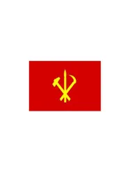 North Korea Hammer Sickle Flag 3x5 FT 90x150cm Double Stitching 100D Polyester Festival Gift Indoor Outdoor Printed selling5808778