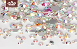 مزيج أحجام 1000pcs SS3SS10 Crystal Clear AB Non Hix Flatback Rhinestones Nail Rhinestoens for Nail Art Decoration GEM H02484022122