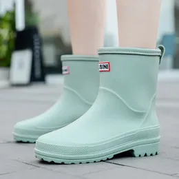 Rain Boots Water Boots Woman Rain Waterproof Ankle Rubber Boots Female Comfort Work Garden Galoshes Rain Shoes Sapato Chuva 231101