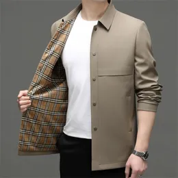 Lyxvarumärke HOTSALES Herrskavar Fashion Designer Högkvalitativ klassisk Mens Long Grey Bluetrench Coat Löst jacka och överrock Asiatisk storlek M-4XL