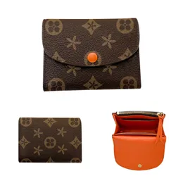 Gravação m41939 bolsa de moeda rosalie saco de flor marrom flor de alta qualidade woman saco de cartão de bolsa bolsa luxurys designer masculino feminino de couro genuíno carteiras -chave bolsas